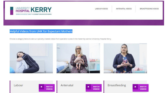 UHK Maternity Services website